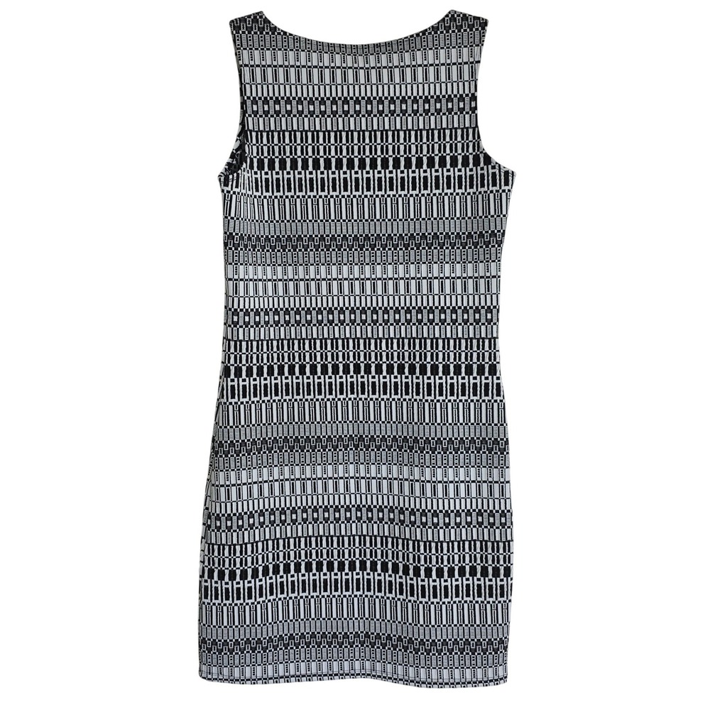 Twenty Montreal Geometric Jacquard Mini Sheath Dress Women Blk/Whi Medium EUC - Picture 4 of 6